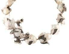 Nini Hale 17.0ctw Black White Diamond and Abstract Pearl Fish Design Necklace in 18K