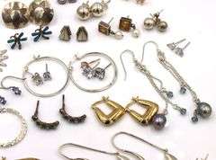 Group lot of vintage 925 sterling silver earrings