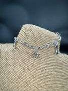 .925 Sterling Silver Dog Lovers Bracelet Paw & Bone 7.5 Inches