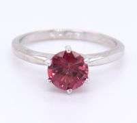 14kt White Gold Rhodalite Garnet Stacking Ring