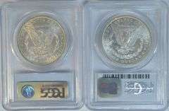 Nearly Gem BU 1884-O & 1904-O Morgan Silver Dollars. PCGS MS64