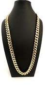 Huge 177 Grams 14 Kt Gold Plated Curb Link Necklace