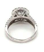 18kt White gold 0.86ctw diamond split shank diamond halo setting engagement ring