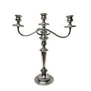 Mid-Century English Silver-Plated 3-Arm Candelabra by Cavalier Silverware, Removable Top