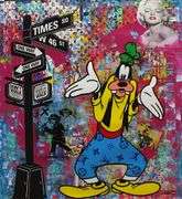 Lost in NY, Highly Collectible Jozza 'One of a kind' Mixed Media on Canvas