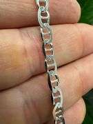 Sterling Silver Flat Marina Link Chain 4.6mm 925 Italy Anchor Mariner Bracelet 8"