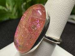 Sterling Silver 925 One of a Kind Dichroic Glass Ring Size 7.75