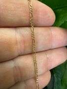 10k Yellow Gold Solid Figaro Link Chain 1.9mm Necklace 18"