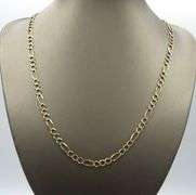 Strong 14K Yellow & White Gold Figaro Necklace