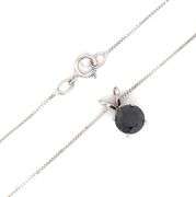 14kt White gold 0.45ct black diamond pendant on chain