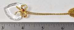 Lenox Crystal and Ruby Gemstone Heart Pendant Necklace in Vermeil Sterling Silver
