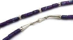 925 Sterling silver purple stone beaded necklace