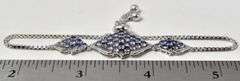 Amethyst Gemstone and Diamond Adjustable Bracelet in Sterling Silver