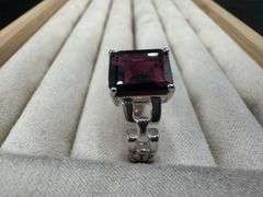 Sterling Silver 925 Genuine Natural Garnet Gemstone Ring Size 6
