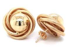 14kt Yellow gold Love knot button earrings