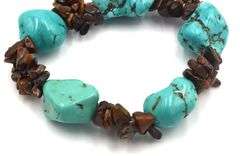 Turquoise and tiger eye chunky bracelet