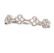 14kt White gold 0.15ctw diamond clover stackable band