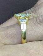 18k Yellow Gold Marquise and Baguette Natural Diamond Engagement Ring