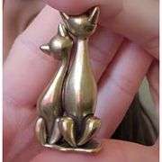 Brass Intertwined Cats