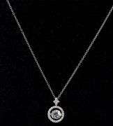 CZ Gemstone Pendant Necklace in Sterling Silver