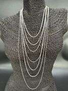 Sterling Silver 7 Piece Layered Chain Set 925 Italy 30",26",24",22" (adjustable x2),18",16"
