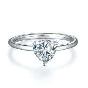 14 Kt White Gold Plated 2.75 Ct Lab Simulated Heart Cut Diamond Ring