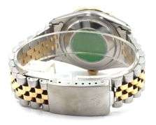 Rolex date just 36mm 2-tone aftermarket red dial and diamond bezel in Jubilee bracelet watch