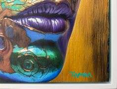 Unique Mix Media on PVC with Gold Leaf by Tamar Zion