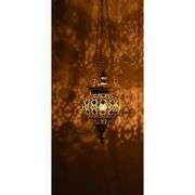 Oriental Metal Hanging Lantern with Antique Silver Finish
