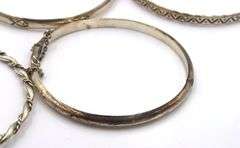 Group lot of 7 Vintage 925 sterling silver bangles