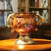 Roman-Style Pedestal Compote Vase with Handles