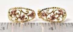Wonderful 10K Yellow and Rose Gold J-Hoop Earrings
