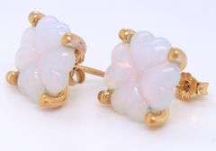 Baccarat gold Vermeil Trefle white earrings