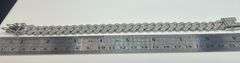 Sharp 35 Gram Tri-Layered 14 Kt White Gold Plated Miami Cuban Link Bracelet