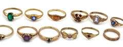 Instant Collection of 19 Vintage Gold Baby Rings