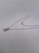 CERTIFIED 14K WHITE GOLD NECKLACE WITH DIAMOND PENDANT