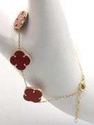Darling 14K Yellow Gold Coral Motif Clover Bracelet