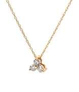 14kt Yellow gold 0.20ctw 3 diamond pyramid pendant on chain
