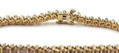 14kt Yellow gold 1.50ctw diamond S link tennis bracelet