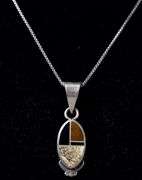 Tiger's Eye, Black Onyx and Jasper Gemstone Pendant Necklace in Sterling Silver