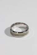 Men's Cobalt Chrome Shiny Grey Carbon Fiber Inlay Wedding Band Ring Size 10.5