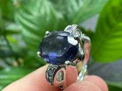 Sterling Silver 925 Iolite Gemstone Ring Size 6