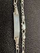 Sterling Silver Baby ID Bracelet 080 Figaro 5.5 Inches