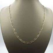 10kt 2 tone gold diamond cut Gucci style link chain necklace
