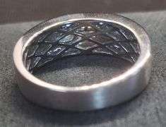 Gorgeous 14K White gold with Natural Princess cut and Round Sapphire stones Wedding Band