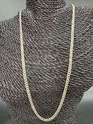 Gold Plated Sterling Silver Curb Pave Two Tone 925 Made in Italy Necklace 4.3mm Wide 24" Long