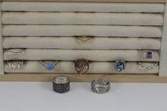 Sterling Silver Curated Ring Assortment Various Sizes & Styles (10 Ring Lot)
