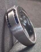 Gorgeous 14K White gold with Natural Princess cut and Round Sapphire stones Wedding Band