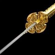 Golden Dragon Katana Sword with Display Stand