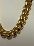 Huge 177 Grams 14 Kt Gold Plated Curb Link Necklace